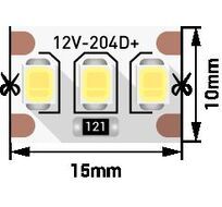 Лента со скотчем 3М светодиодная стандарт 2835, 204 LED/м, 22 Вт/м, 12В, IP20, Цвет: Нейтральный белый 00-00009242_SW