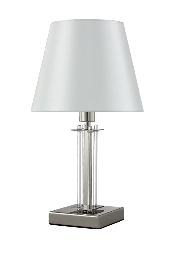 Настольная лампа Crystallux NICOLAS NICOLAS LG1 NICKEL/WHITE, цвет прозрачный NICOLAS LG1 NICKEL/WHITE - фото 1