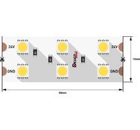 Лента светодиодная 1м. 28,8W 3000K LUX DSG5120-24-WW-33 00-00000523_SW