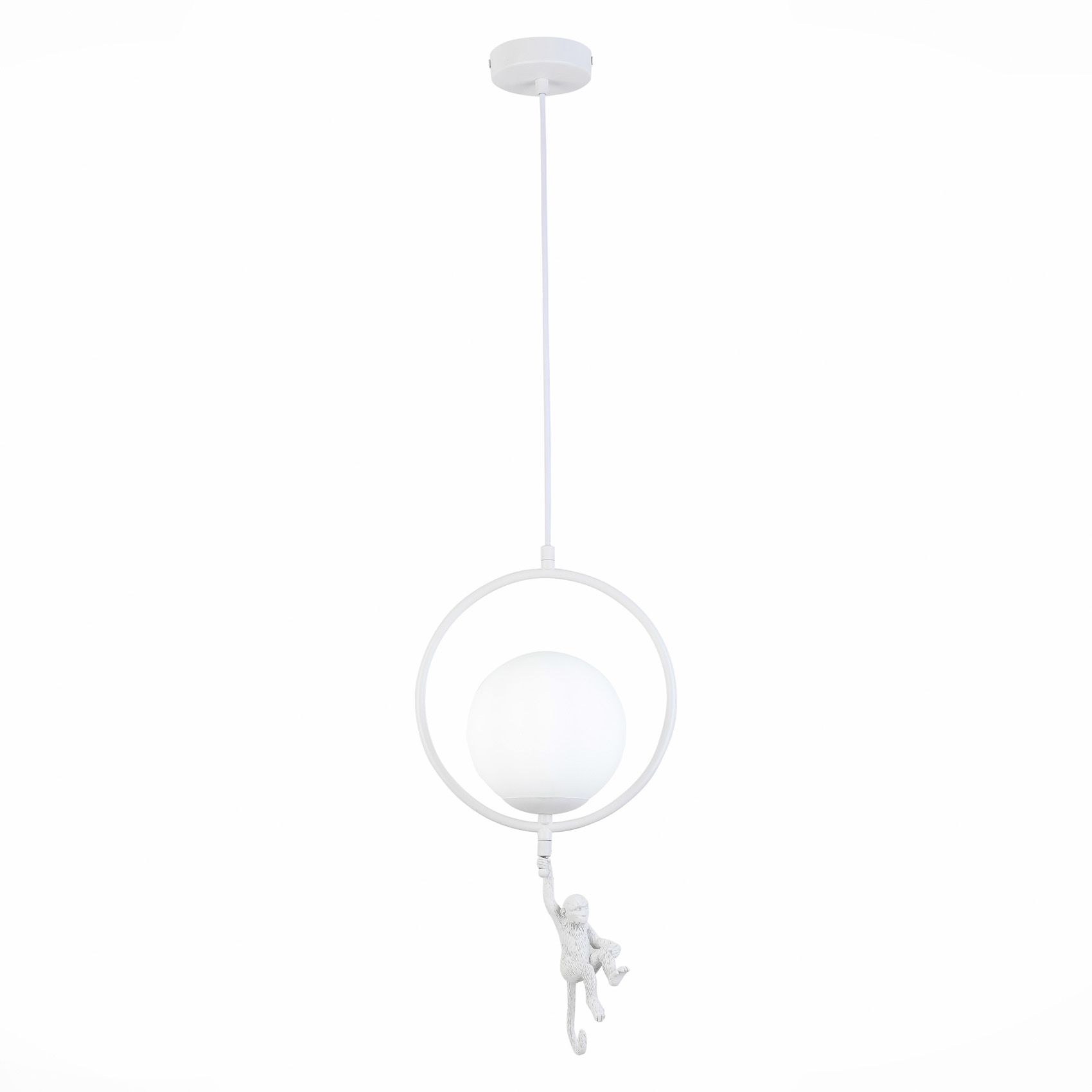 Подвесной светильник Evoluce с мартышкой TENATO SLE115113-01, цвет белый - фото 1
