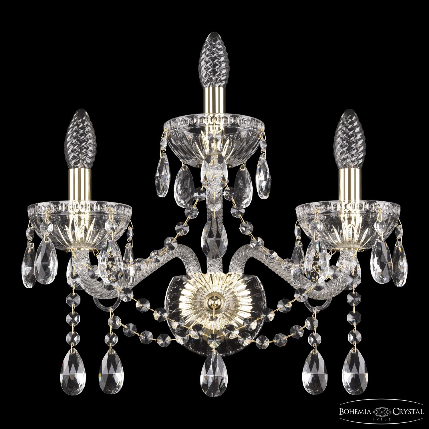 Бра Bohemia Ivele Crystal 5413B/2+1/165 G Clear/M-1G