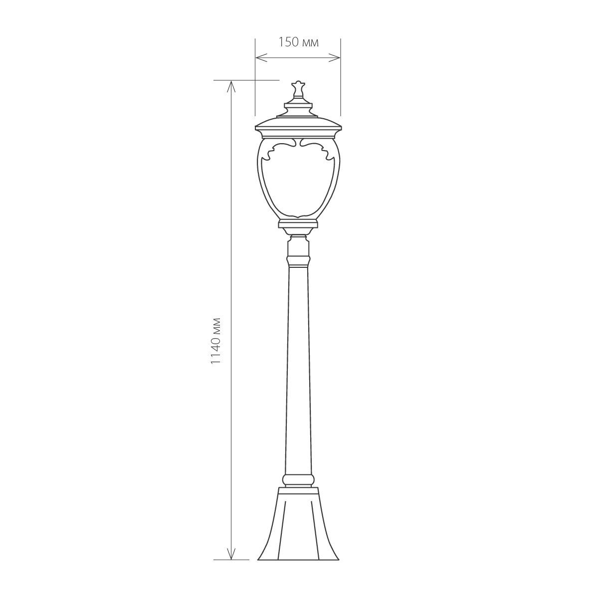 Светильник уличный столб 2,4м GLYF-8046f/3 чер.зол