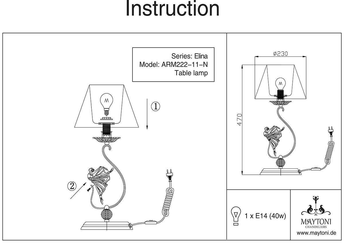 Arm222-11-g. Светильники Maytoni в интерьере. Настольная лампа Maytoni Elina arm222-11-g. Инструкция к интерьерной лампе.