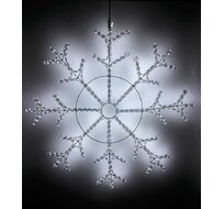 Светодиодная Снежинка 1,1м Белая, Дюралайт на Металлическом Каркасе, IP54 13-046_BL