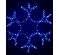 Светодиодная Снежинка 0,8м Синяя, Дюралайт на Металлическом Каркасе, IP54 13-036_BL