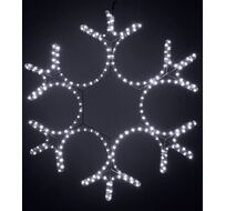 Светодиодная Снежинка 0,8м Белая, Дюралайт на Металлическом Каркасе, IP54 13-033_BL